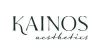 KAINOS aesthetics logo in dark green, text on white.