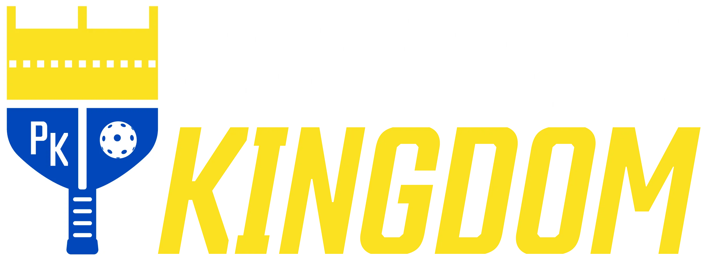 Logo of "Kingdom" with a crown design. Features blue and yellow colors, with "PK" and a soccer ball icon.