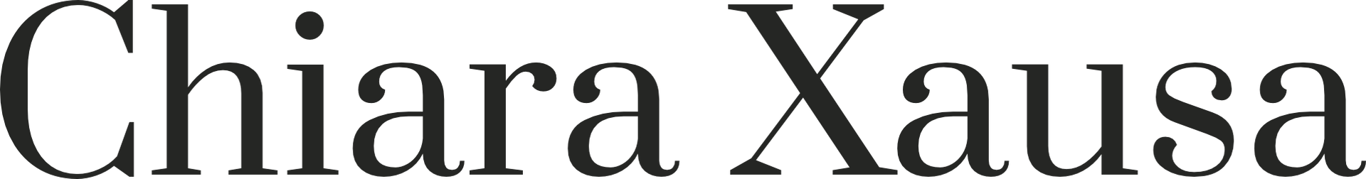 &ldquo;Chiara Xausa&rdquo; text in black serif font on a white background