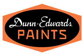 The dunn-edwards paints logo is black and orange
