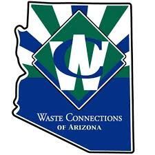 The logo for waste connections of arizona is a map of arizona.