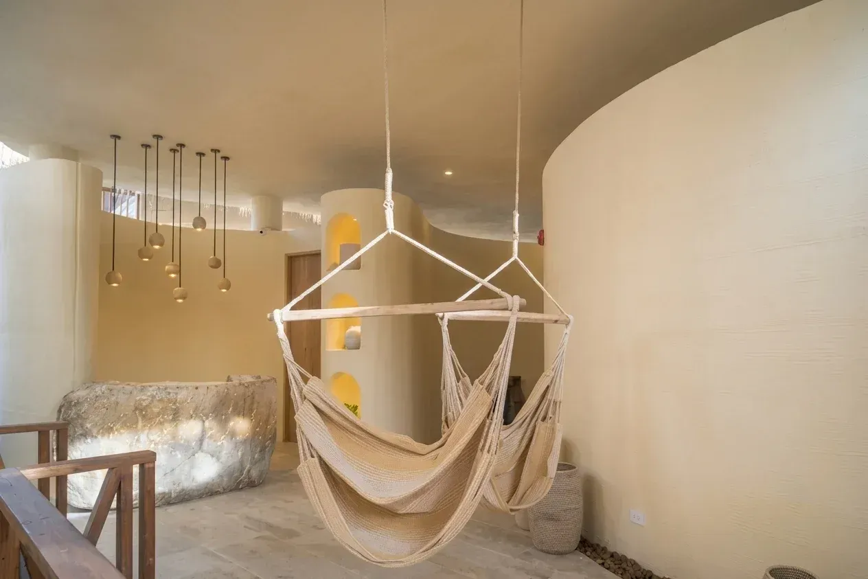 hotel con spa en san antero, con hamacas, iluminación suave y una atmósfera tranquila dentro de hospedaje en córdoba