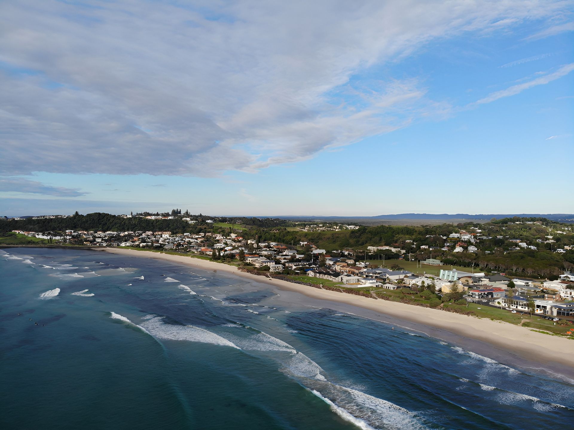 Coastal View With a Sandy Beach, Blue Ocean — North Coast Stock Feeds in Lennox Head, NSW
