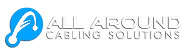 The logo for all around cabling solutions is blue and white.
