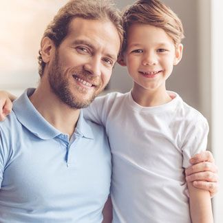 Man and Child smiling