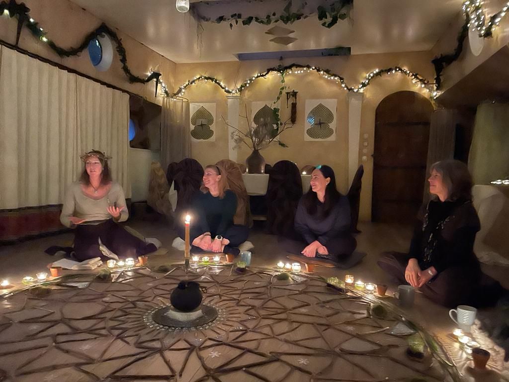 Sybilings' evenement Imbolc, in de kring rondom de mandala