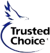 Trusted Choice logo with blue bird and black text on white background