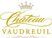 Un gros plan d'un logo du château vaudrauil sur fond blanc.