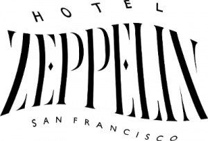 Un logo noir et blanc pour l'hôtel zeppelin à san francisco