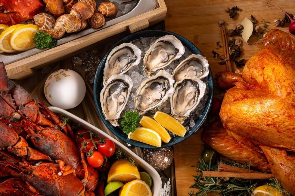 A Bunch of Seafood in a Table — Stones Oysters & Shed Takeaway in Taree, NSW