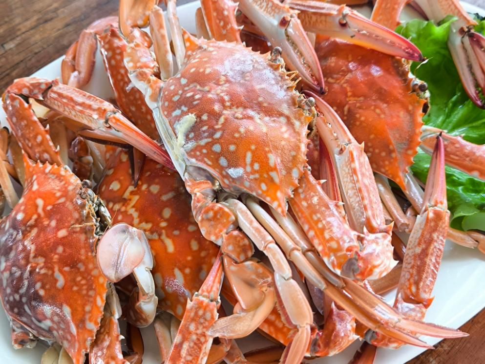 A White Plate Topped with Crabs — Stones Oysters & Shed Takeaway in Coopernook, NSW