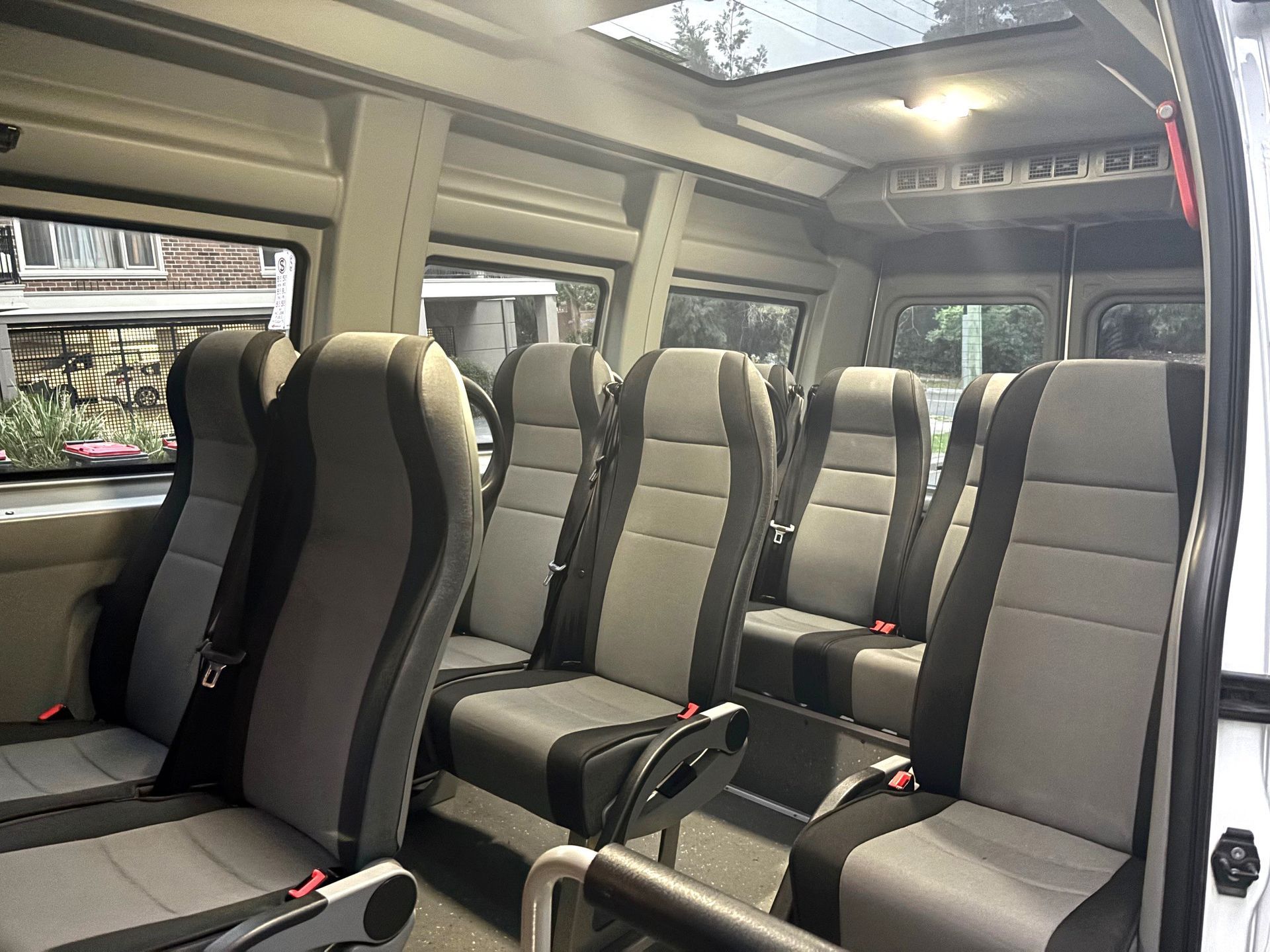 Interior photo of a Ticket 2 Ride minibus