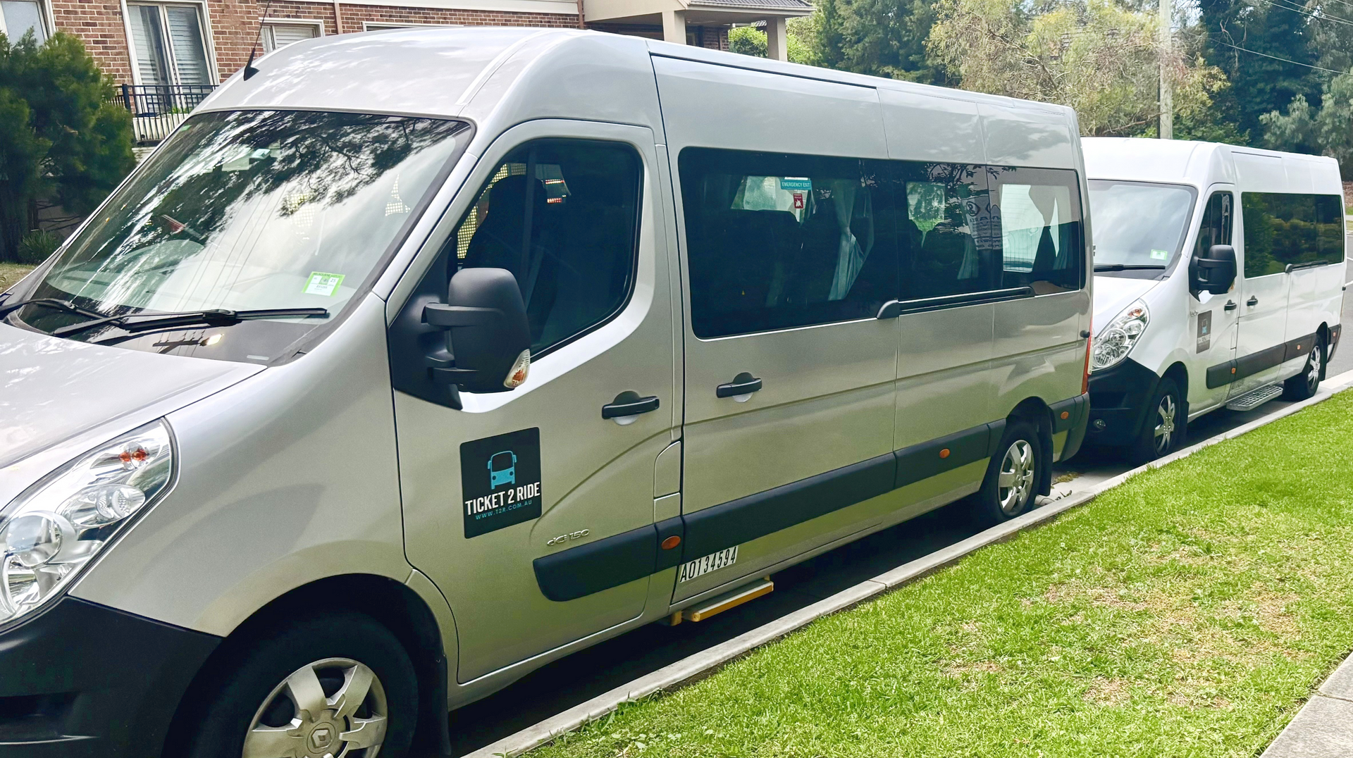 A group in a Ticket 2 Ride minibus, enjoying a winery day trip.