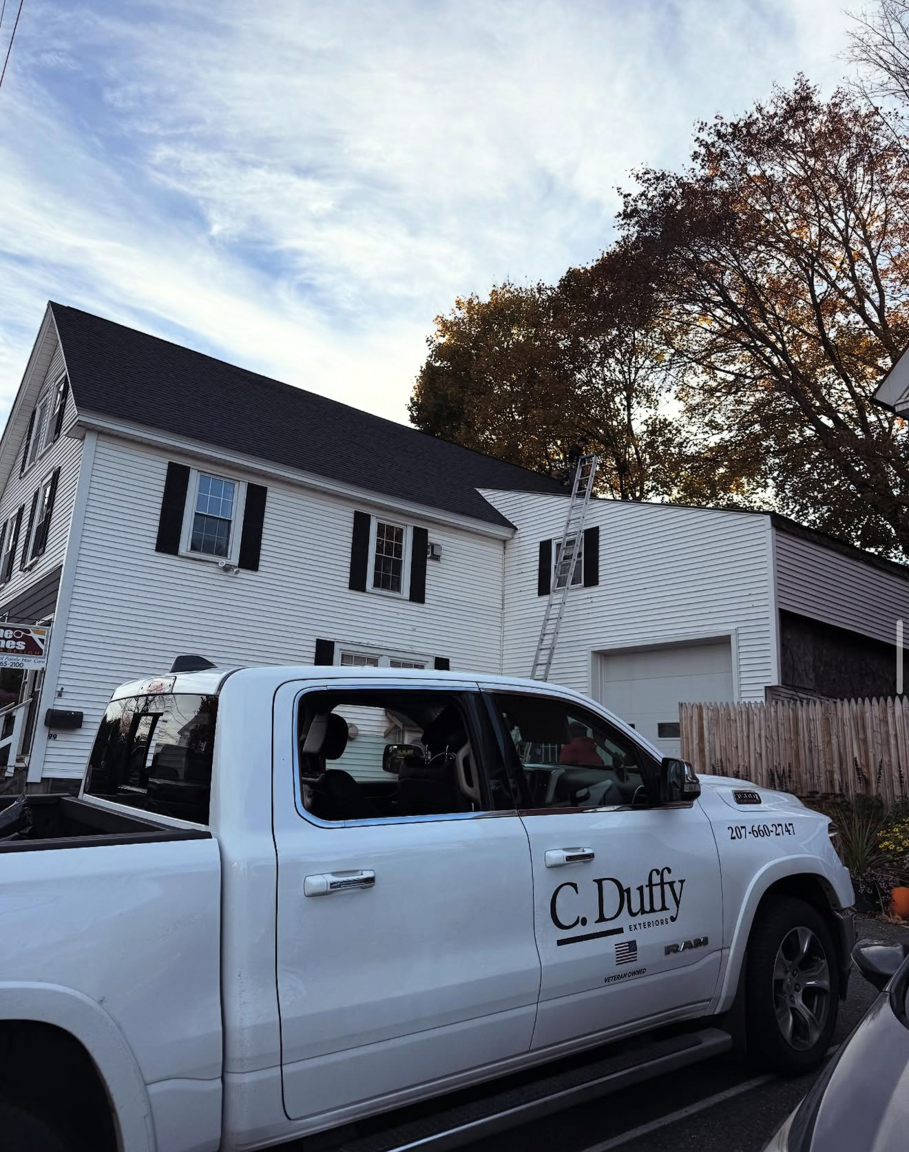 White pickup truck with 