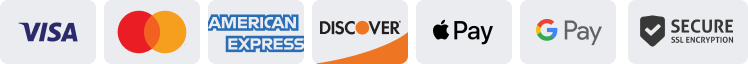 Accepted payment options- Visa, Discover, MasterCard, Amex, Apple Pay, Google Pay, PayPal