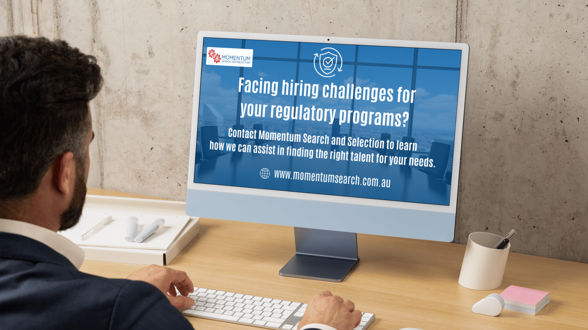 Professional viewing Momentum Search hiring solutions for regulatory programs