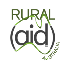 Rural Aid Australia logo with a stylized map outline and the word