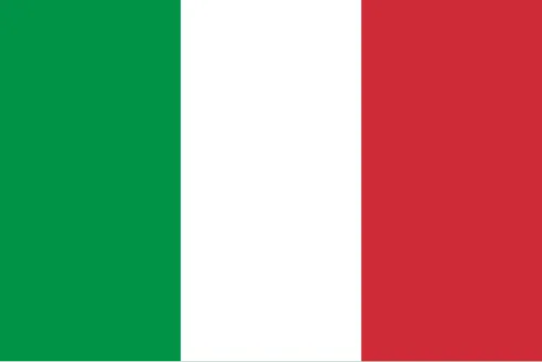 Flagge Italiens: vertikale grüne, weiße und rote Streifen.