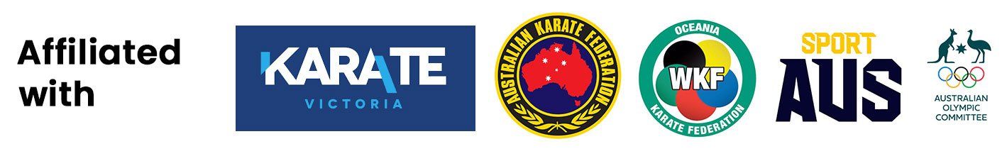 Affiliations: Karate Victoria, WKF, SportAUS, and an Australian Olympic Committee logo.
