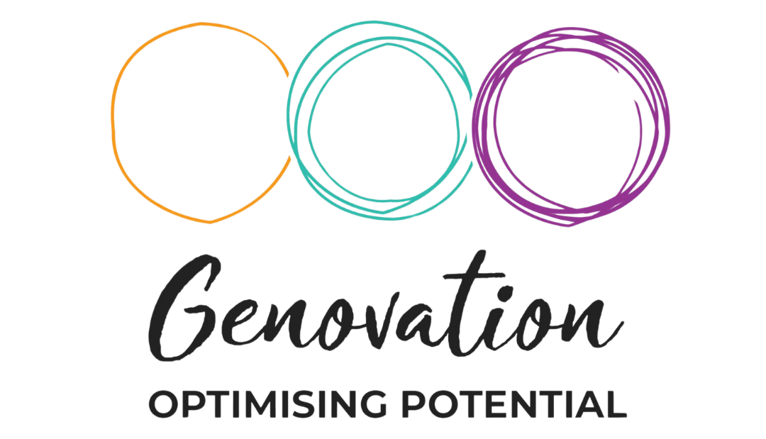 A logo for a company called Genovation optimising potential.
