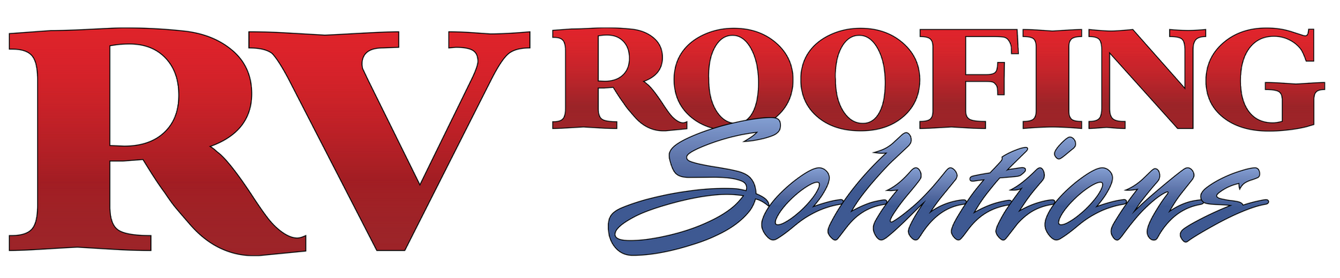 RV Roofing Solutions logo in red and blue.