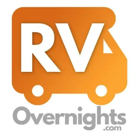 Orange RV icon with white 