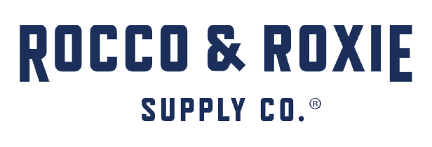 Rocco & Roxie Supply Co. logo in navy blue text on a white background.