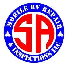 Logo for Mobile RV Repair & Inspections LLC, blue and red circular emblem with white initials
