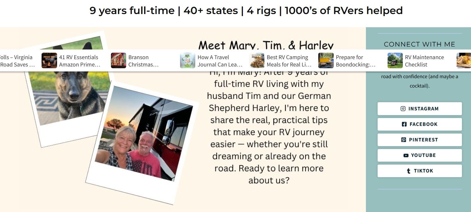 RV profile page with photos