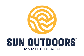 Sun Outdoors Myrtle Beach logo with orange sun icon and navy text