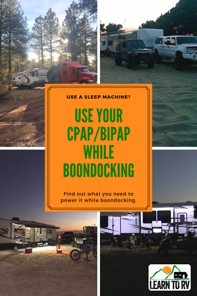 A poster that says use your cpap / bipap while boondocking