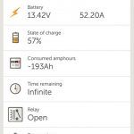 A screenshot of a cell phone 's battery status.