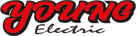 Young Electric logo in red script with a black outline, and