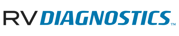RV DIAGNOSTICS logo with blue text on a white background.