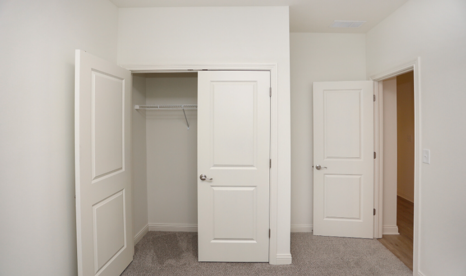 Closeup of bedroom closet