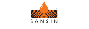 A sansin logo with a drop of liquid in the middle