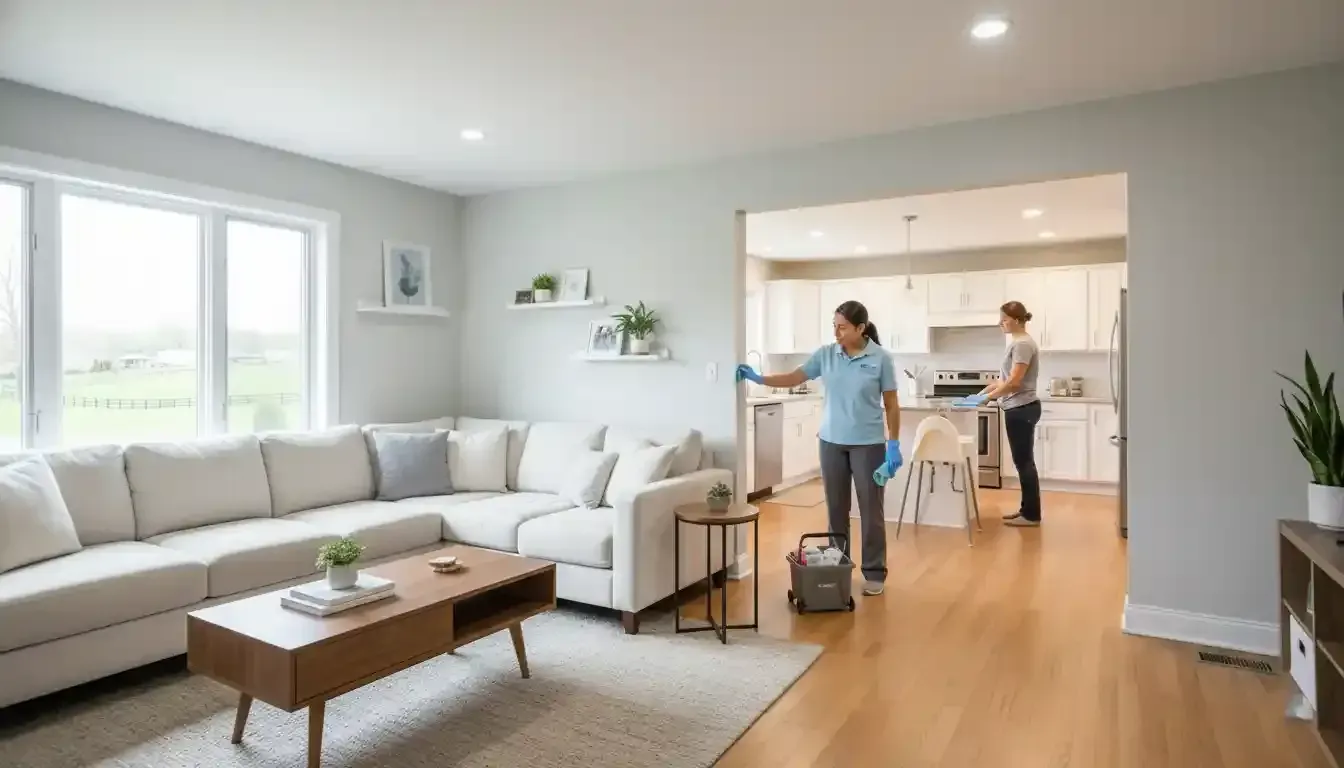 finishing house cleaning job