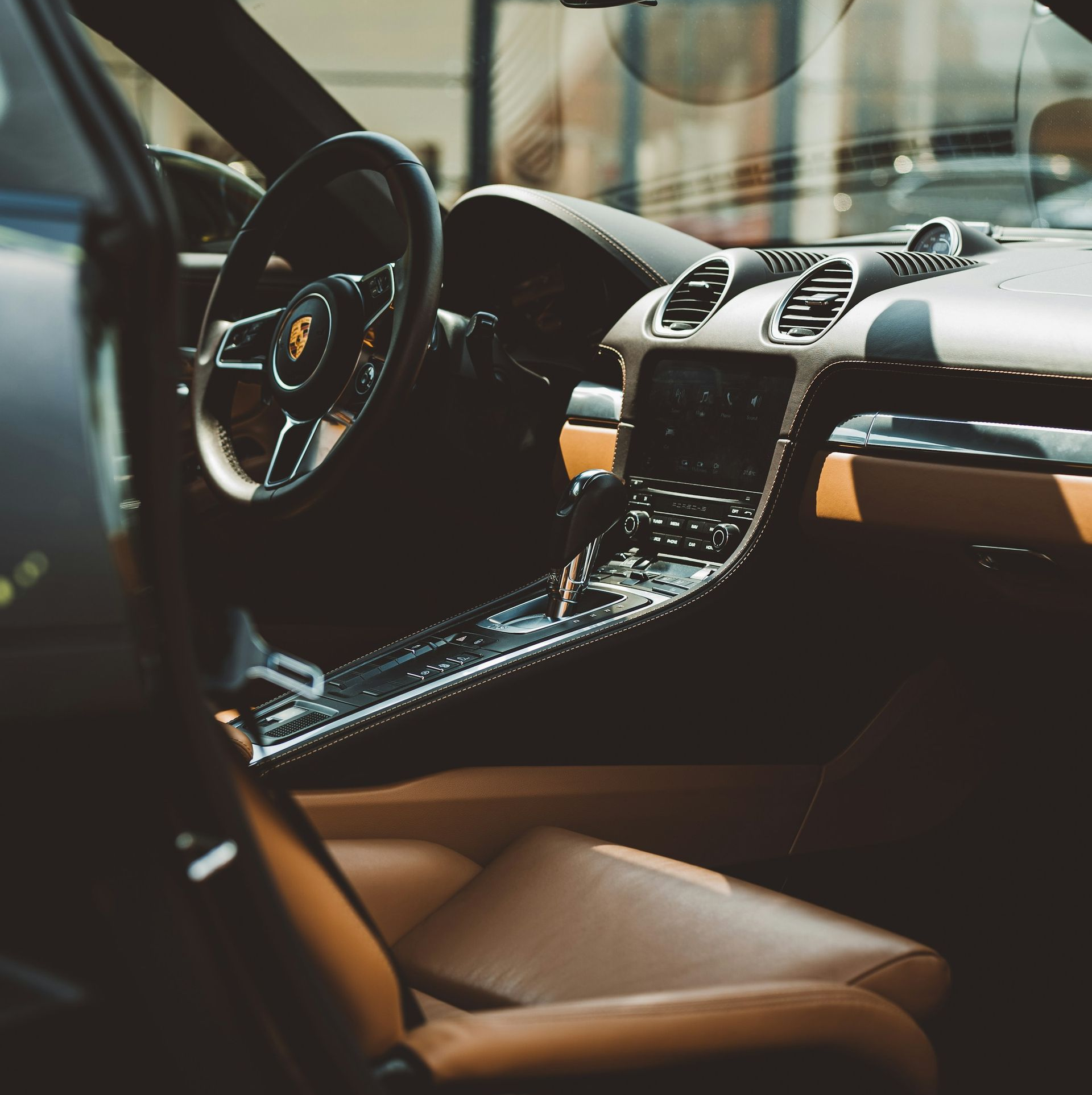 Sun-damaged car dashboard