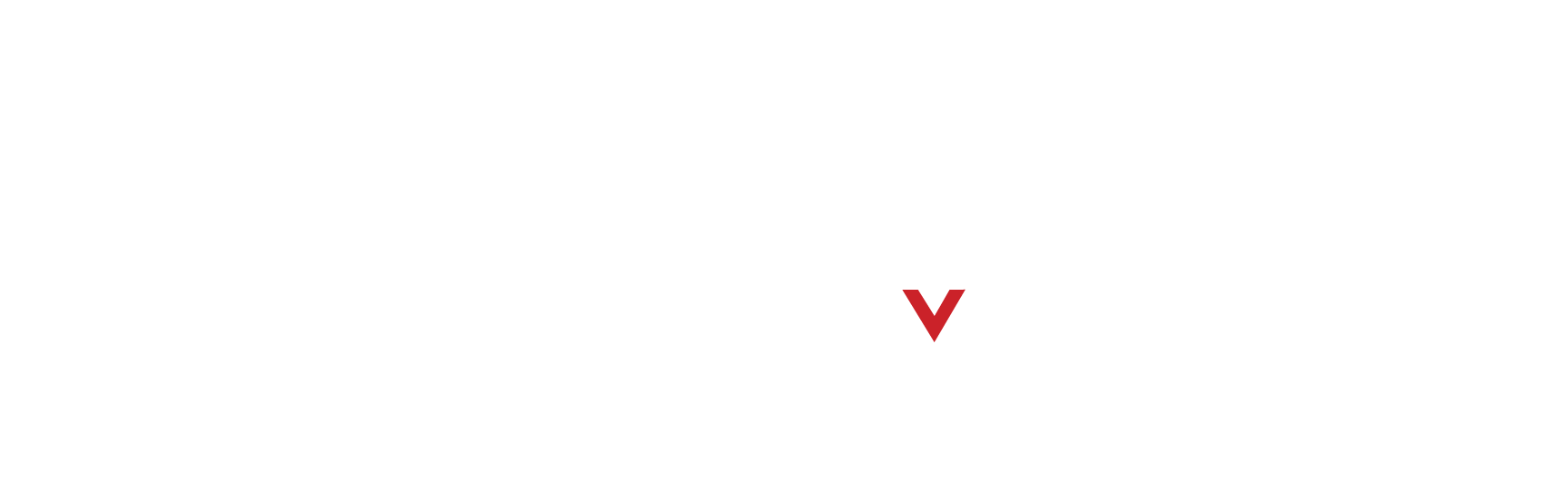 Small red downward chevron centered on a white background