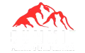 Red stylized mountain range.