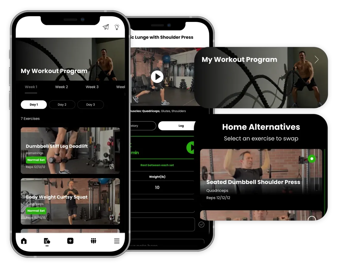 A screenshot of a workout program on a cell phone.