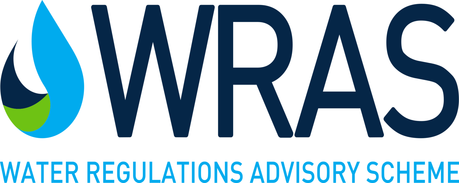 WRAS Water Regulations Advisory Scheme logo with blue water droplet icon and text