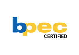 BPEC Certified logo in blue and yellow with black “CERTIFIED” text