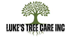 Luke’s Tree Care Inc logo with a green tree and roots above black text