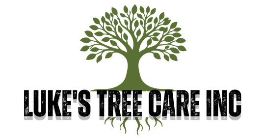 Luke’s Tree Care Inc logo with a green tree and roots above black text