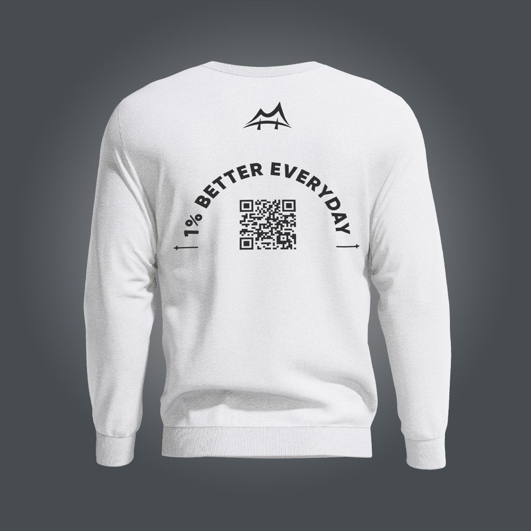 1% Better Everyday Updatable QR Code Sweatshirt