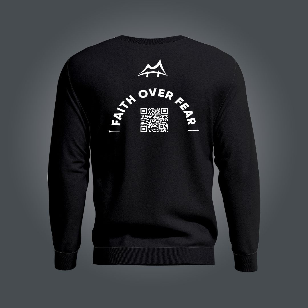 Faith Over Fear Black Updatable QR Code Sweatshirt