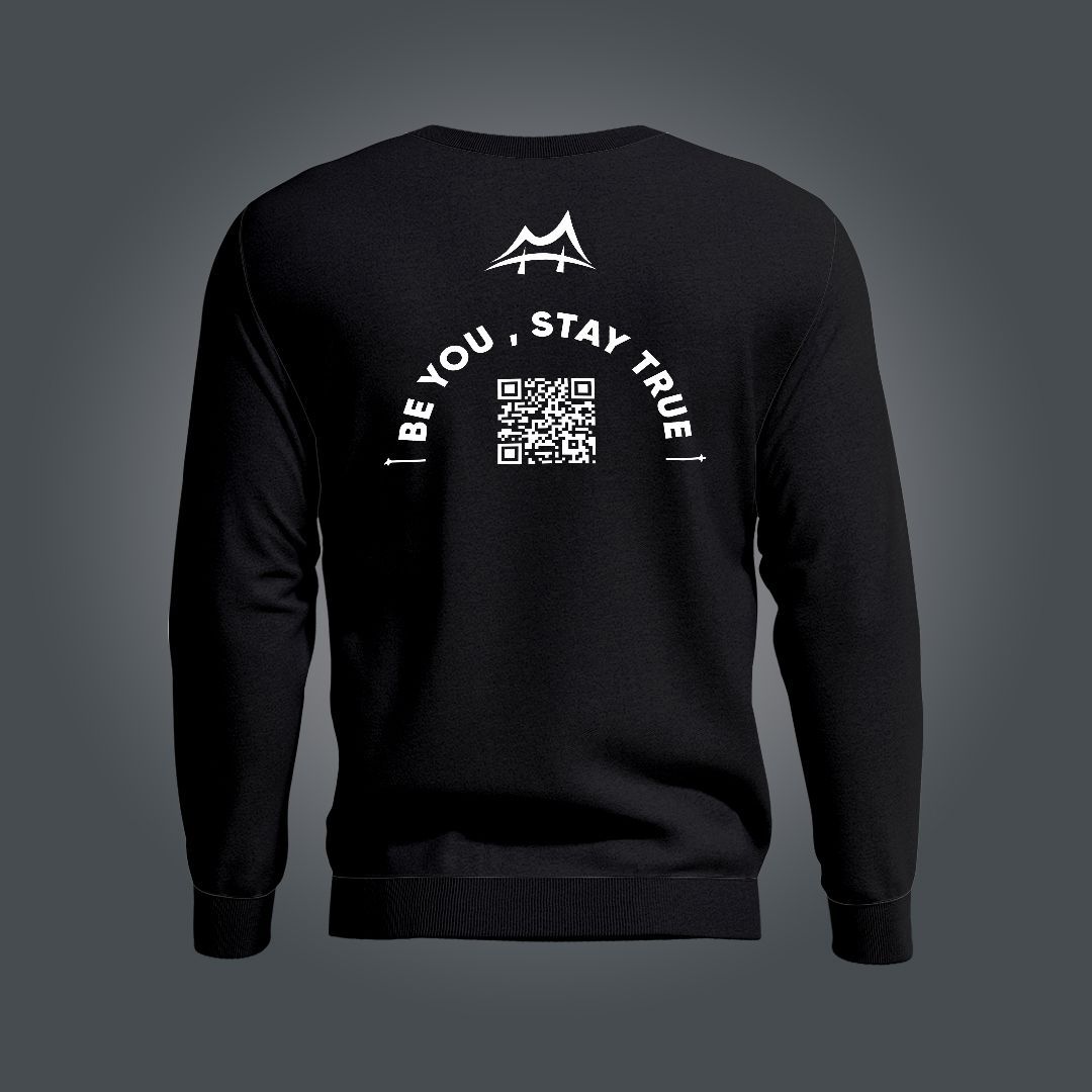 Be You Stay True Black Updatable QR Code Sweatshirt