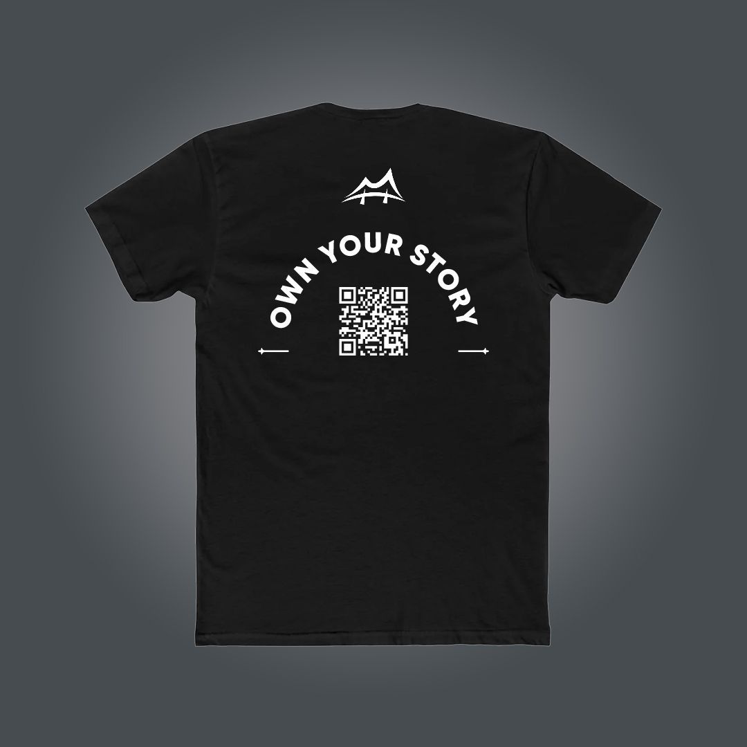 Own Your Story Black Updatable QR Code T-Shirt
