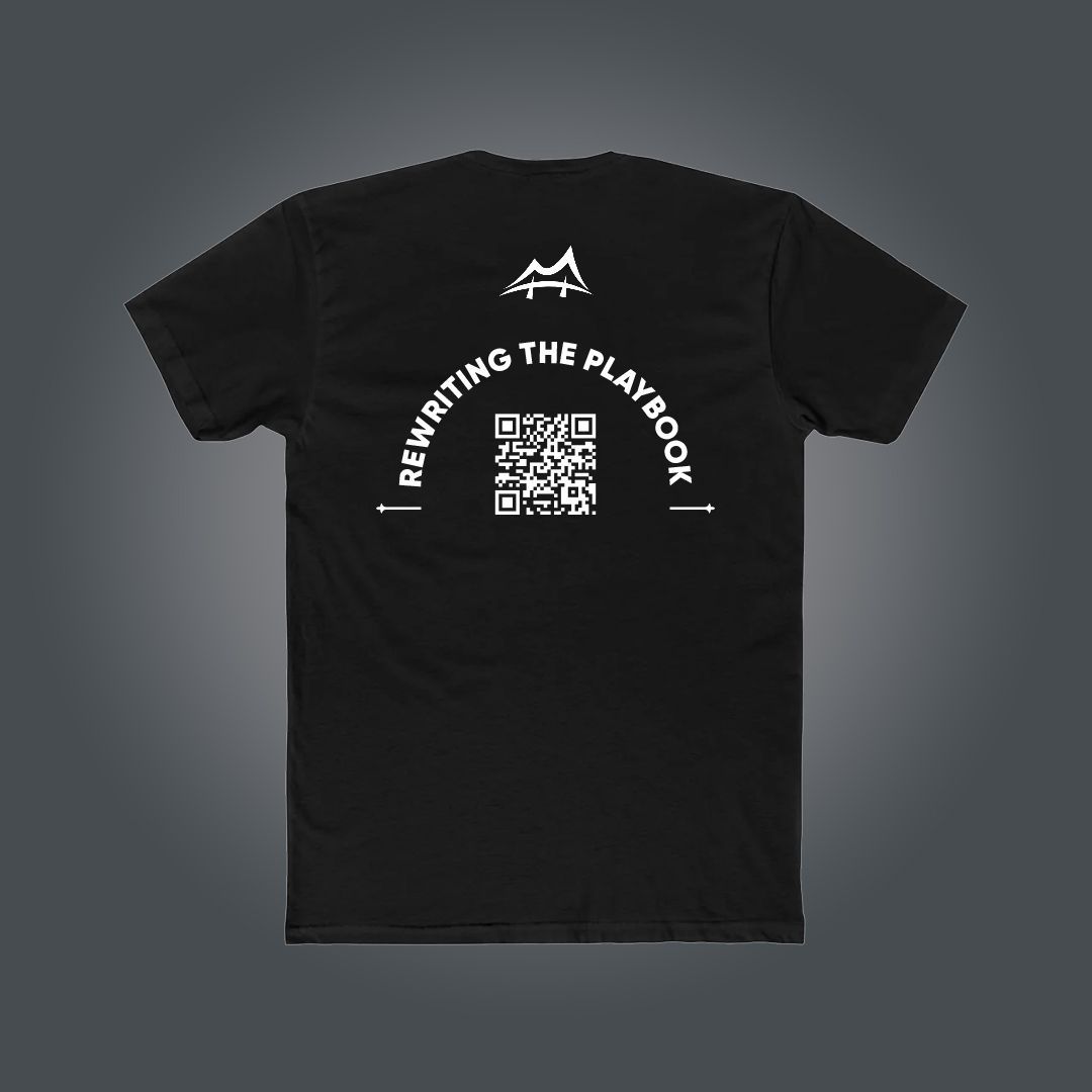 Rewriting The Playbook Black Updatable QR Code T-Shirt